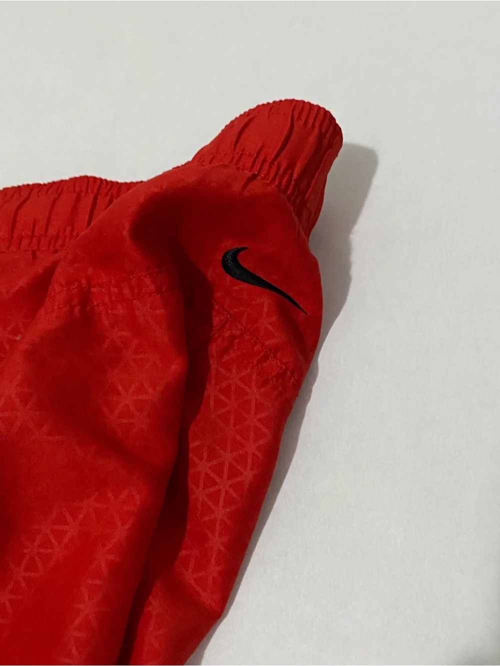 Nike Mens Shorts Red  with White Stripe and Black Trim / NiKe Mens Swimwear